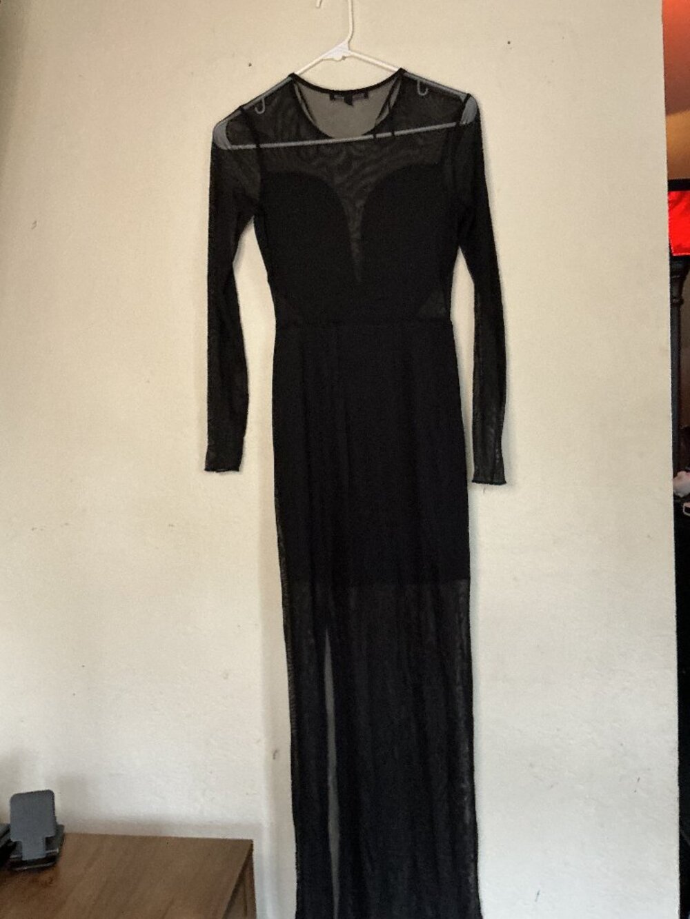 Black Mesh Maxi Dress - Women's Size Medium - Picture 2 of 5